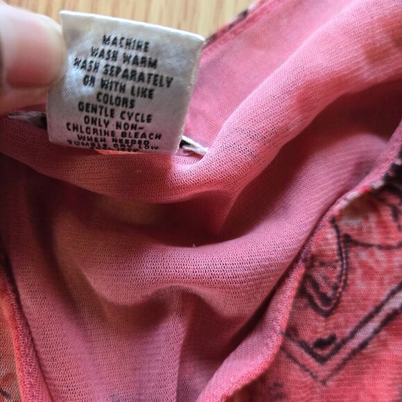 Laura Ashley Womens Vintage Y2K Semi Sheer Mesh Top Large Fairy Boho Artsy - Picture 8 of 10